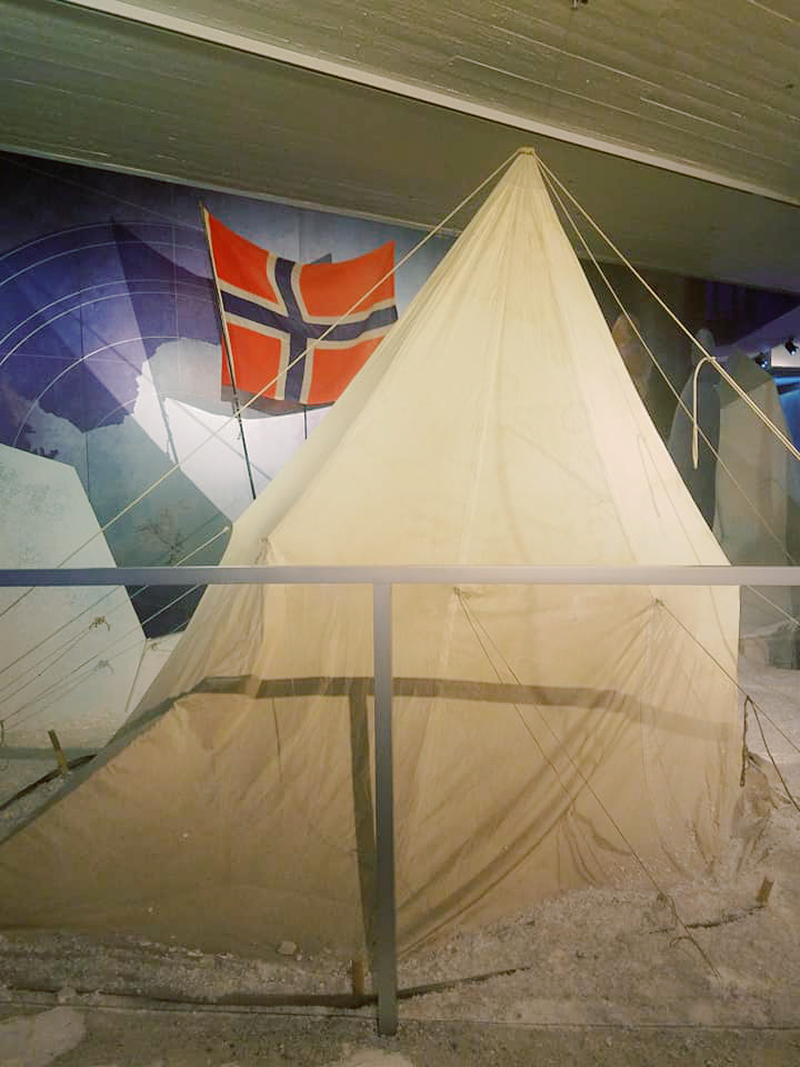 A tent on display at the Polar Fram museum in Oslo