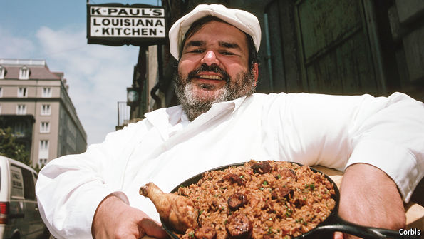 Famous chef Paul Prudhomme, who is the chef proprietor of K-Paul's Louisiana Kitchen in New Orleans.