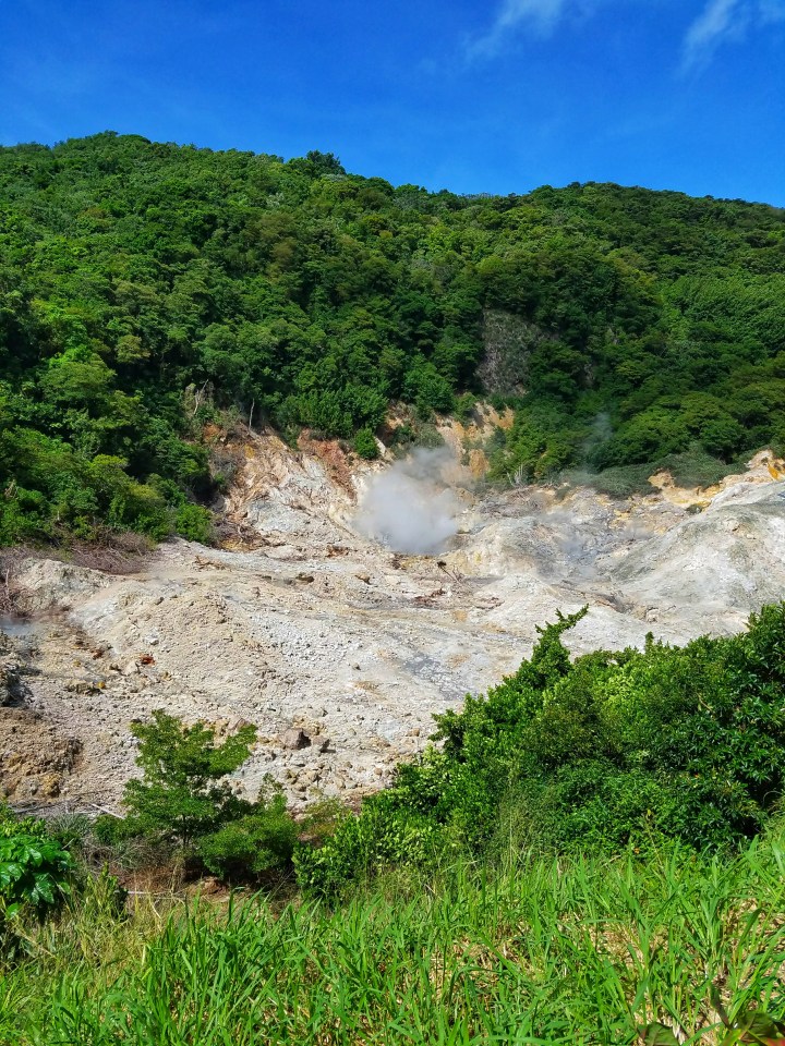 The sulfur springs in Soufriere
