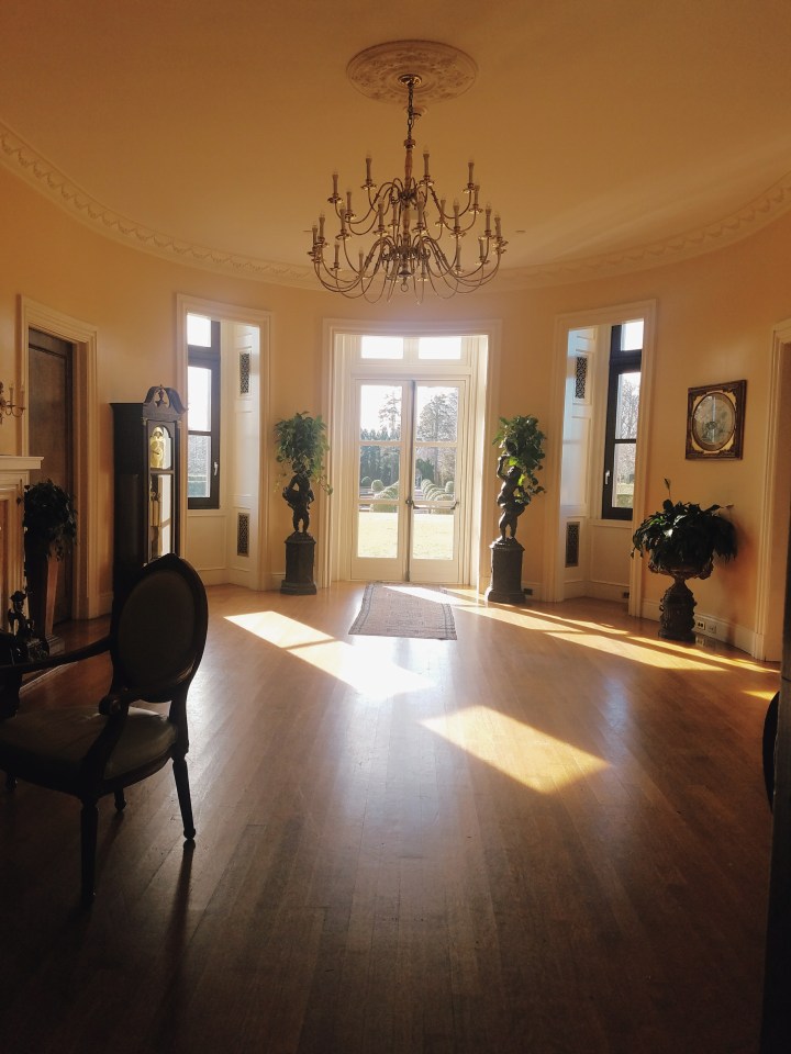Sun shining through the office room at Oheka Castle on Long Island