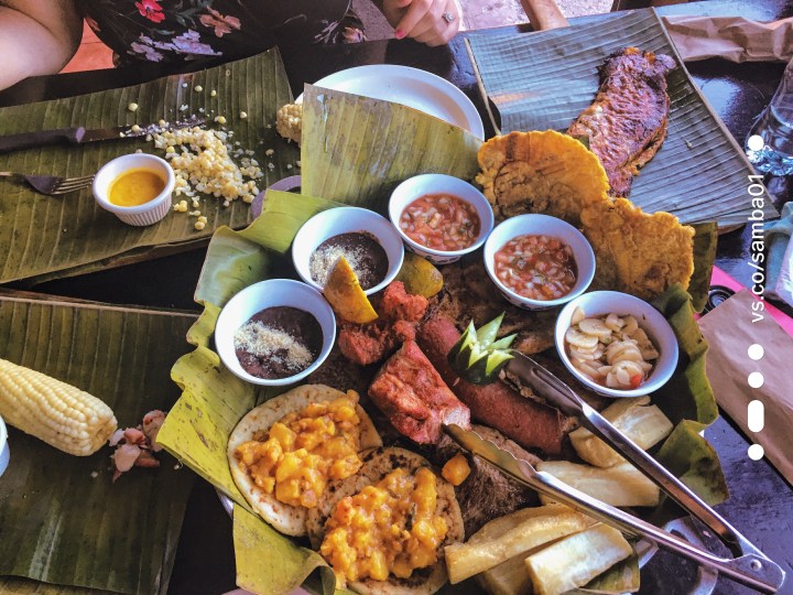 A plate of food at a restaurant in San Jose, Costa Rica