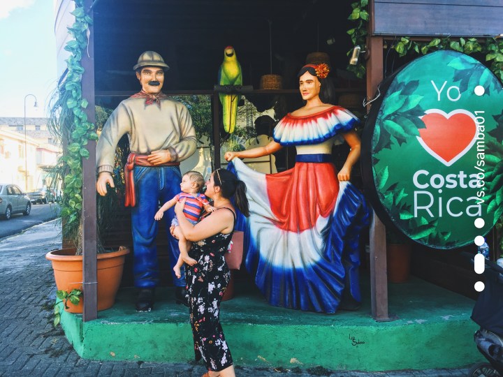 A woman and her child exploring San Jose, Costa Rica