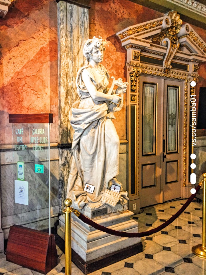 A statue in the national theater in San Jose, Costa Rica