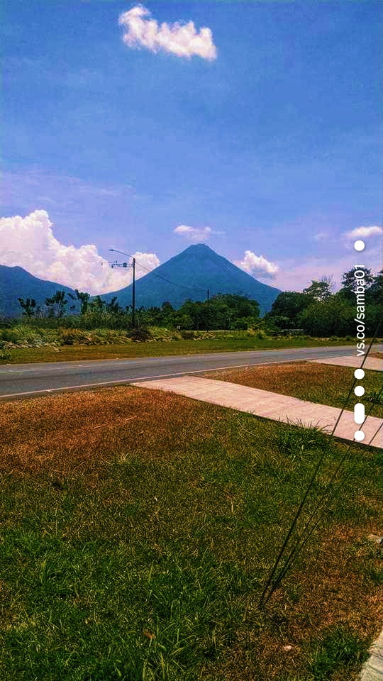 The Arenal Volcano in the distance in Jaco, Costa Rica