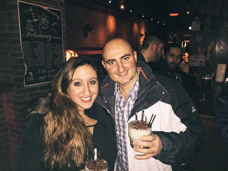 A young couple enjoys their Cocoa Puffcasians at Lebowski Bar in Reykjavik, Iceland