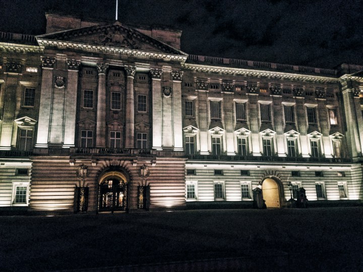 Buckingham Palace at night. Check it out during your first time in London.