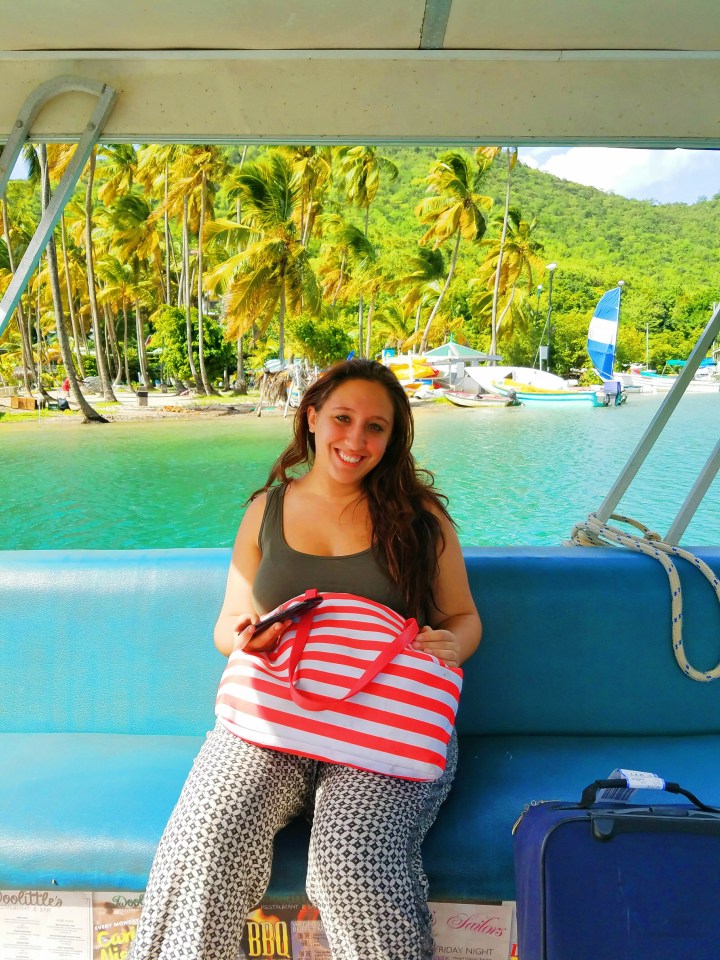 Photo of a woman on a boat in St Lucia