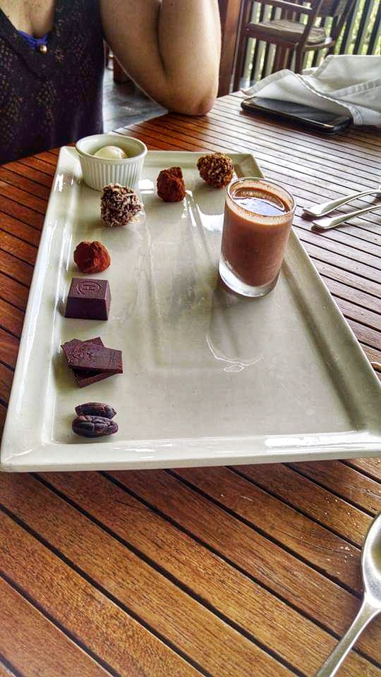 Chocolate dessert featured at the Hotel Chocolat in Soufriere