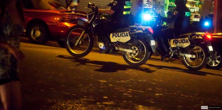 Police on motorcycles in Jaco, Costa Rica