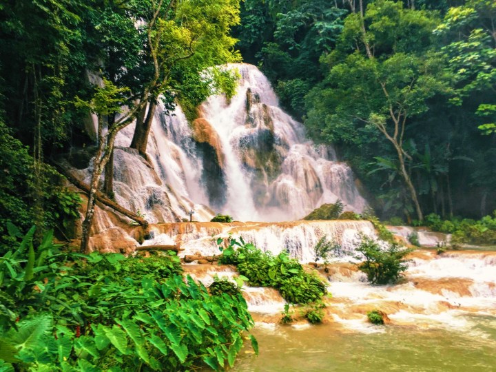 The Kuang Si waterfalls in Laos. 