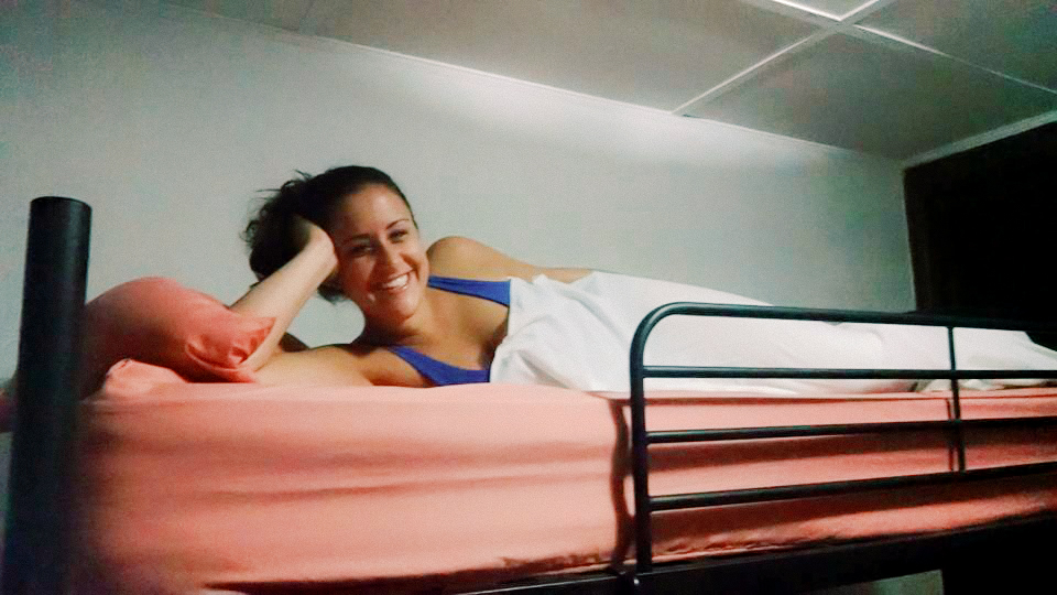 In Panama, laying in hostel bunk beds