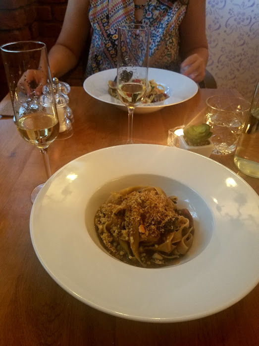 Pasta from an Italian restaurant in Prague