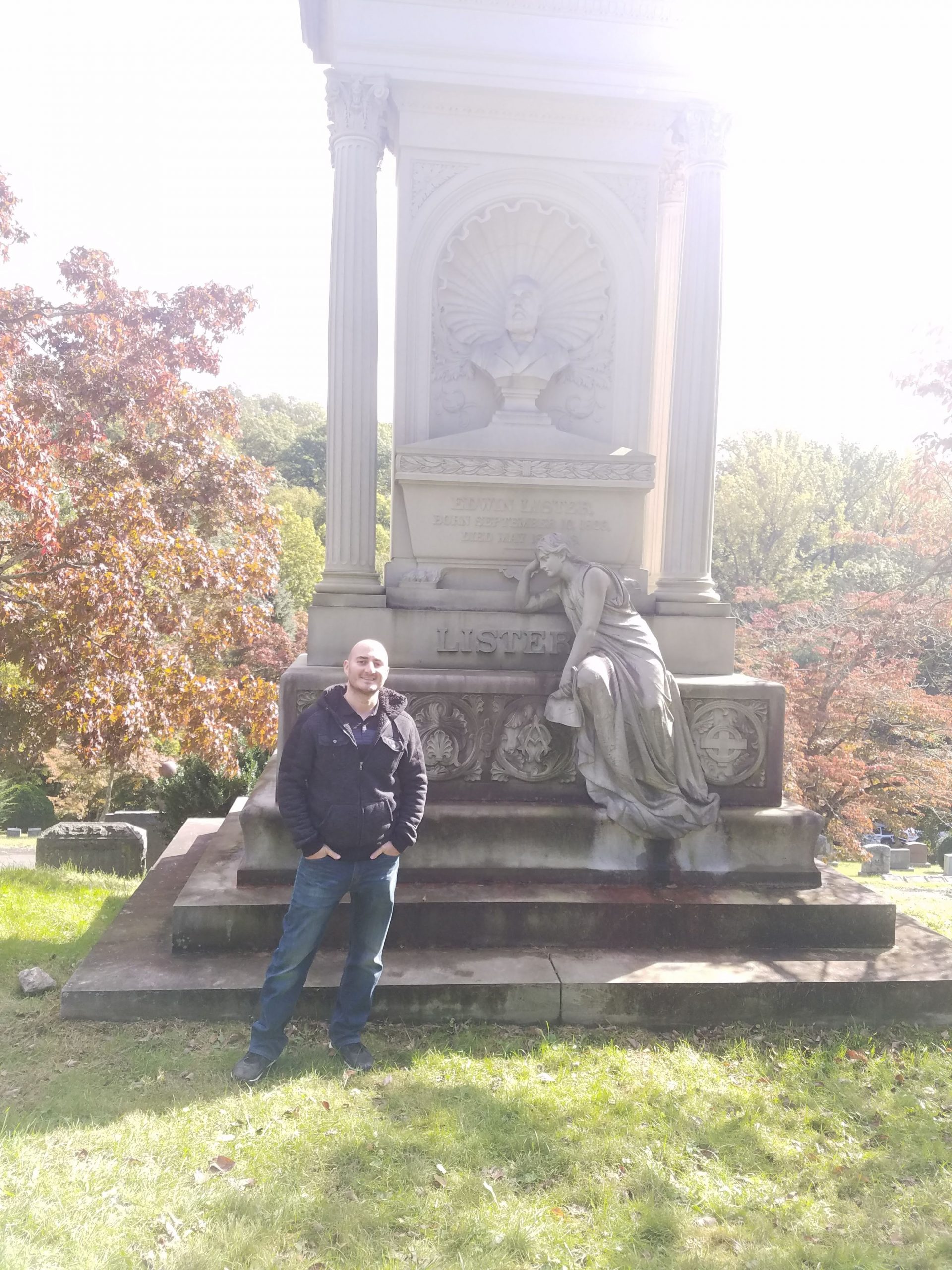 Beautiful sculpted tomb in Sleepy Hollow