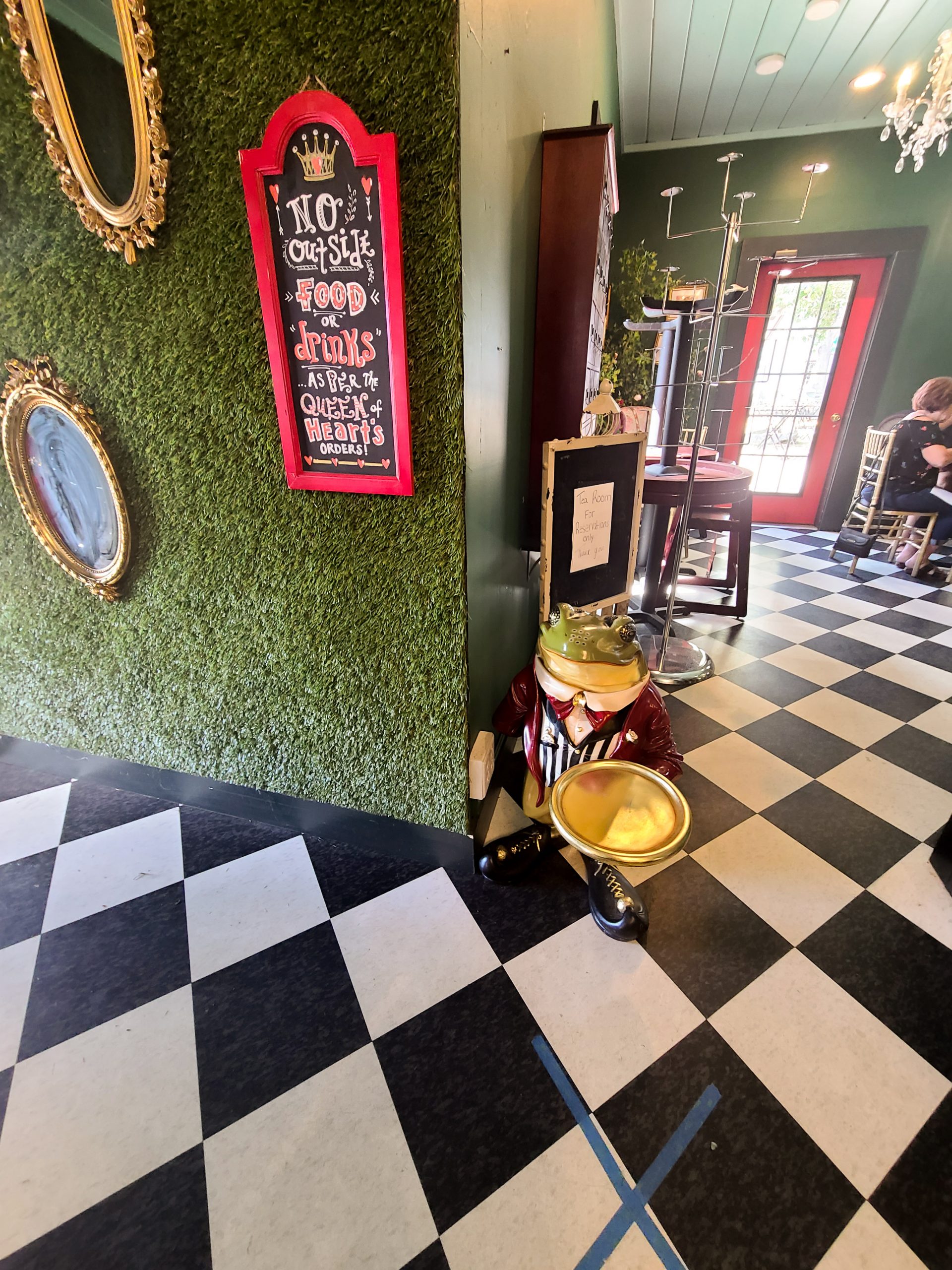 A photo of the interior of the Alice in Wonderland shop