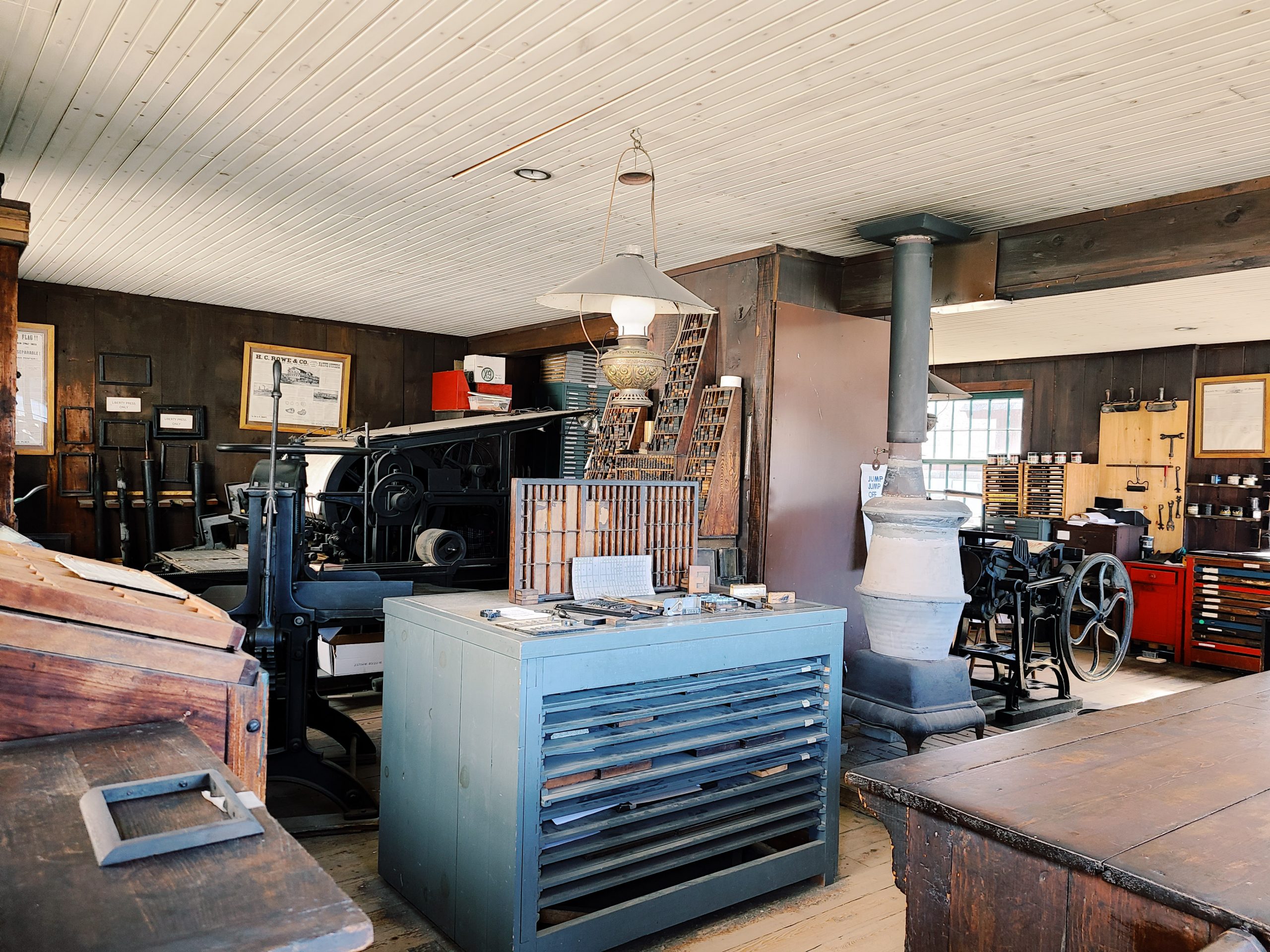 A photo inside the school supply store in the replica of the seafaring village