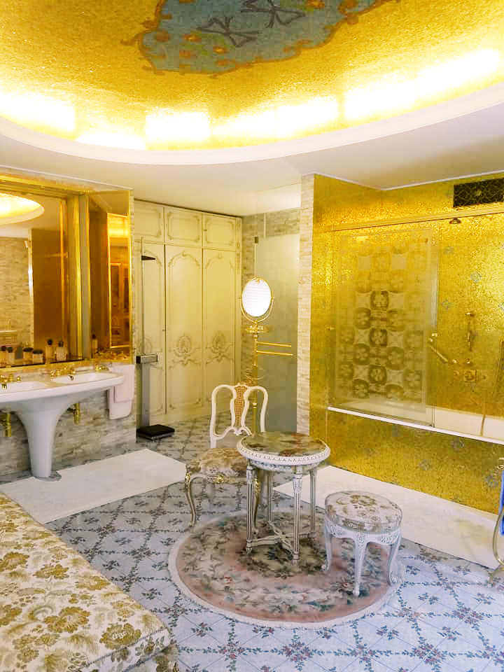Seeing the bathroom during the Ceausescu home tour