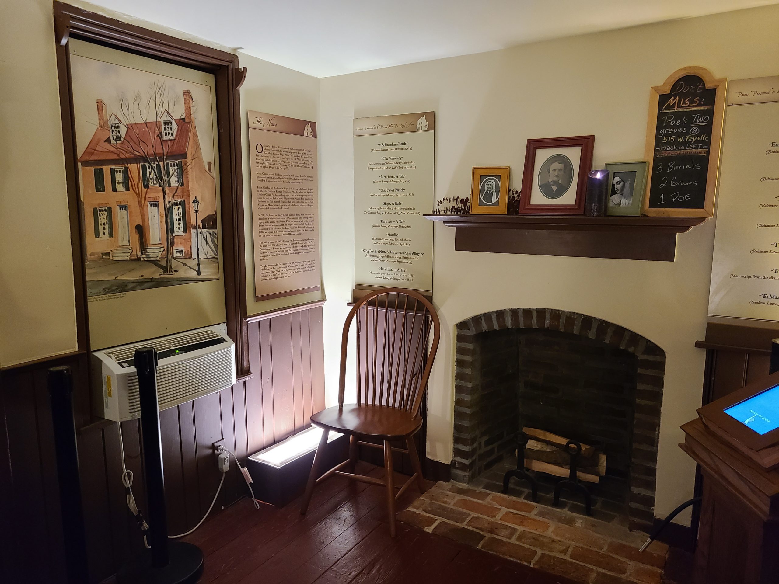 A sitting area in the Edgar Allan Poe house