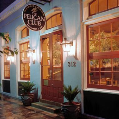 The front entrance of the Pelican Club in New Orleans