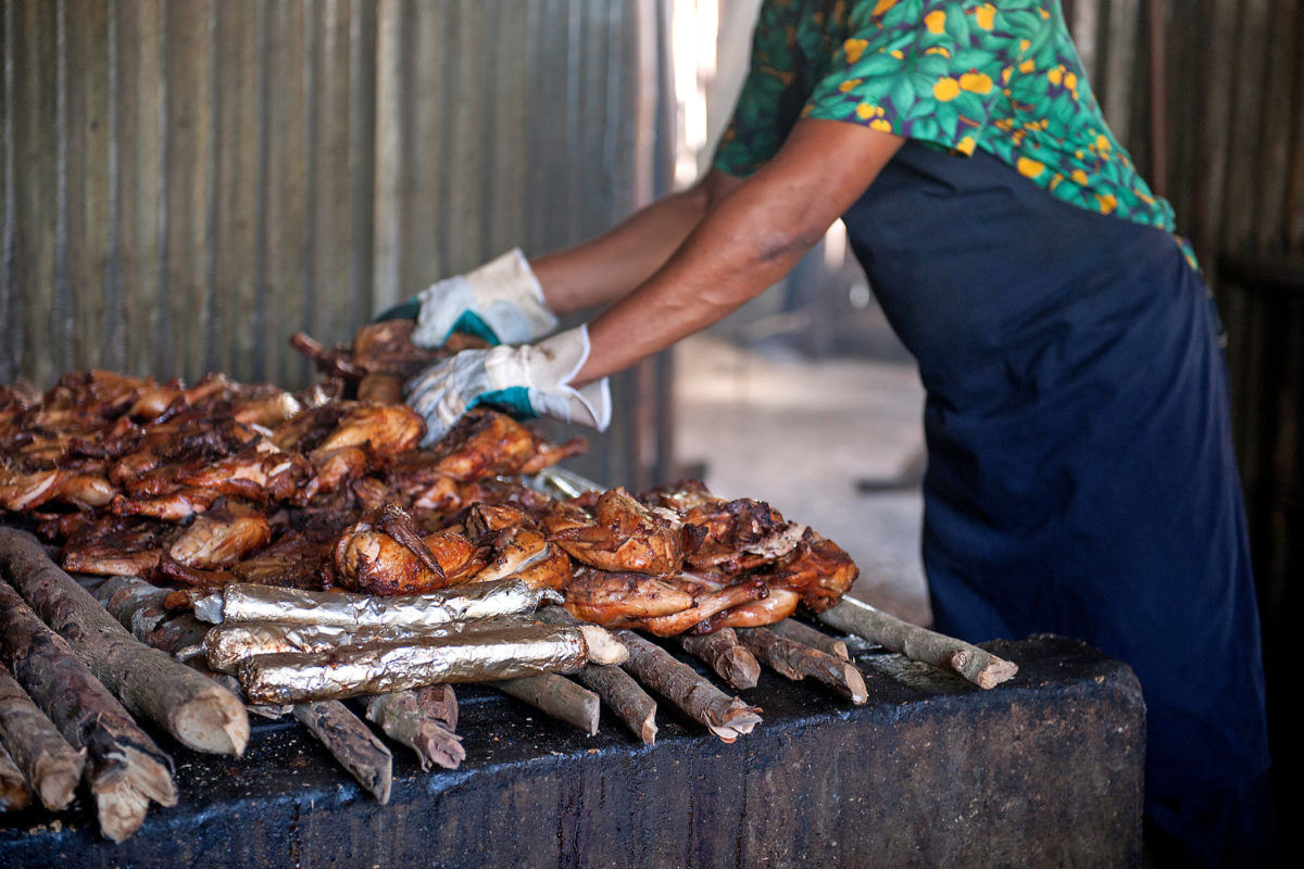 No Jamaican food exploration would be complete without jerk chicken.