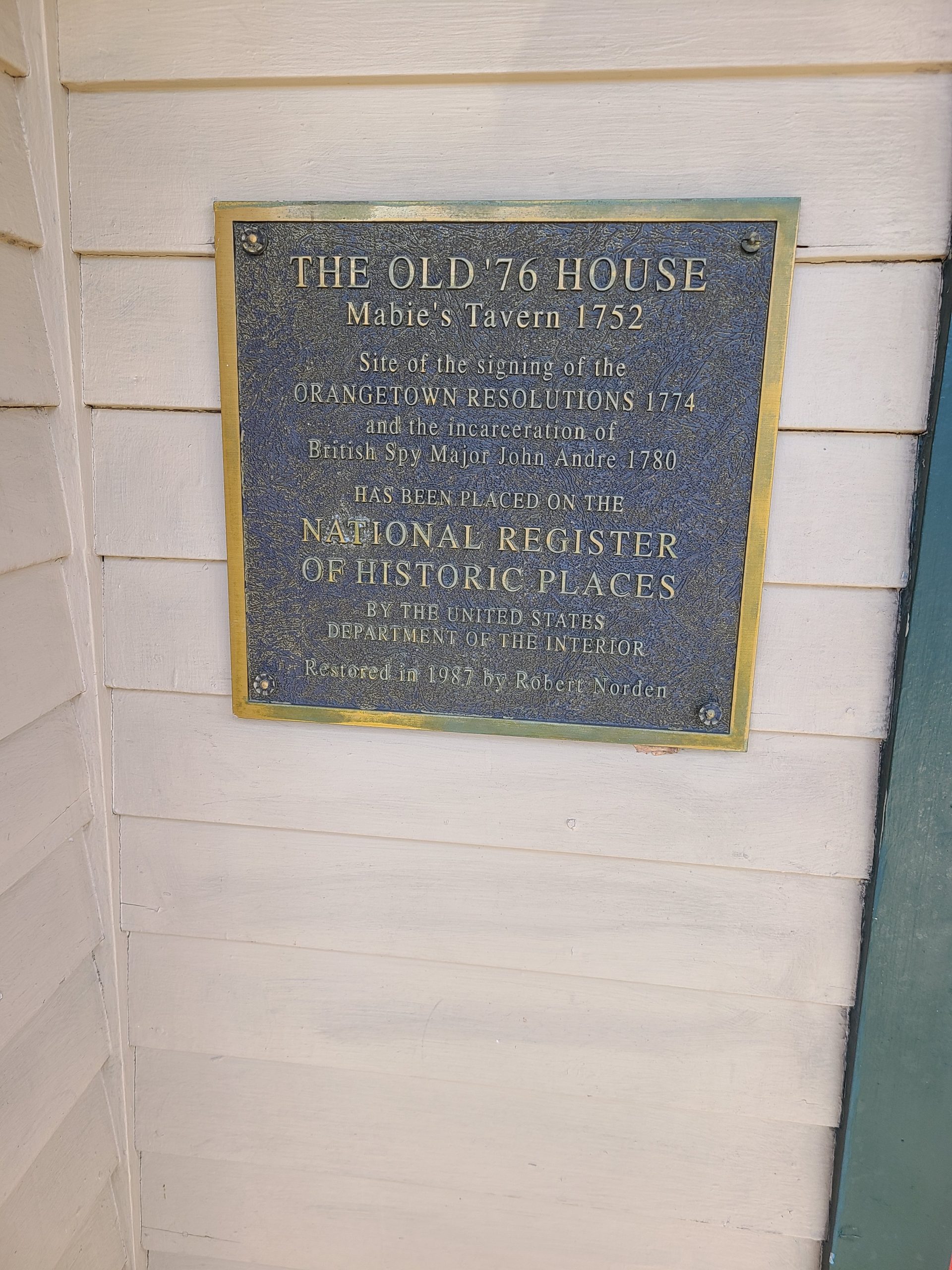 Placard on the Old 76 House