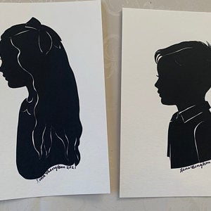 Two silhouette portraits from Silhouettes By Lena
