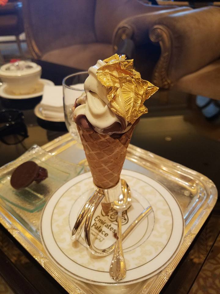 Golden ice cream in Abu Dhabi