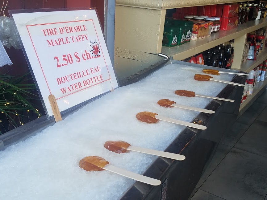Maple syrup lollipops in Quebec City