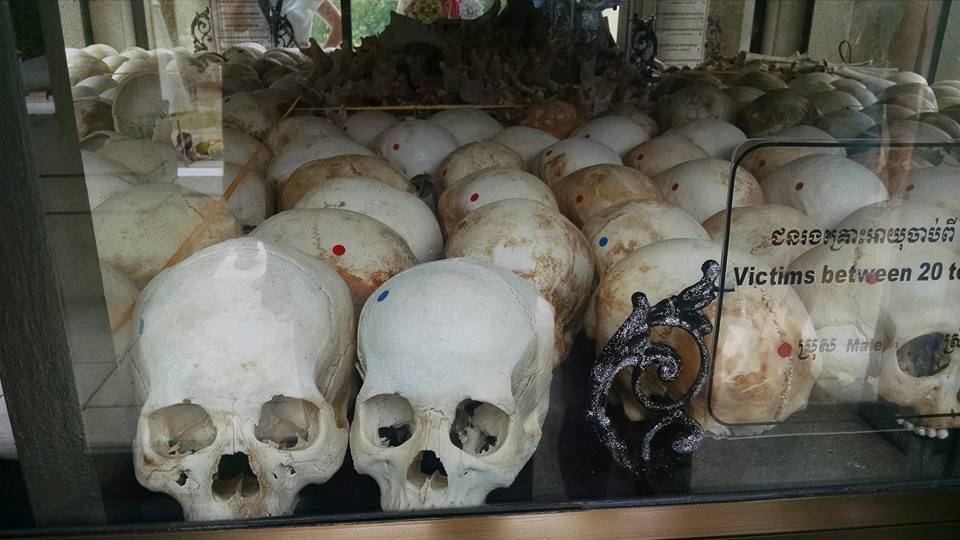 Skulls from victims of the Cambodian Genocide in Phnom Penh