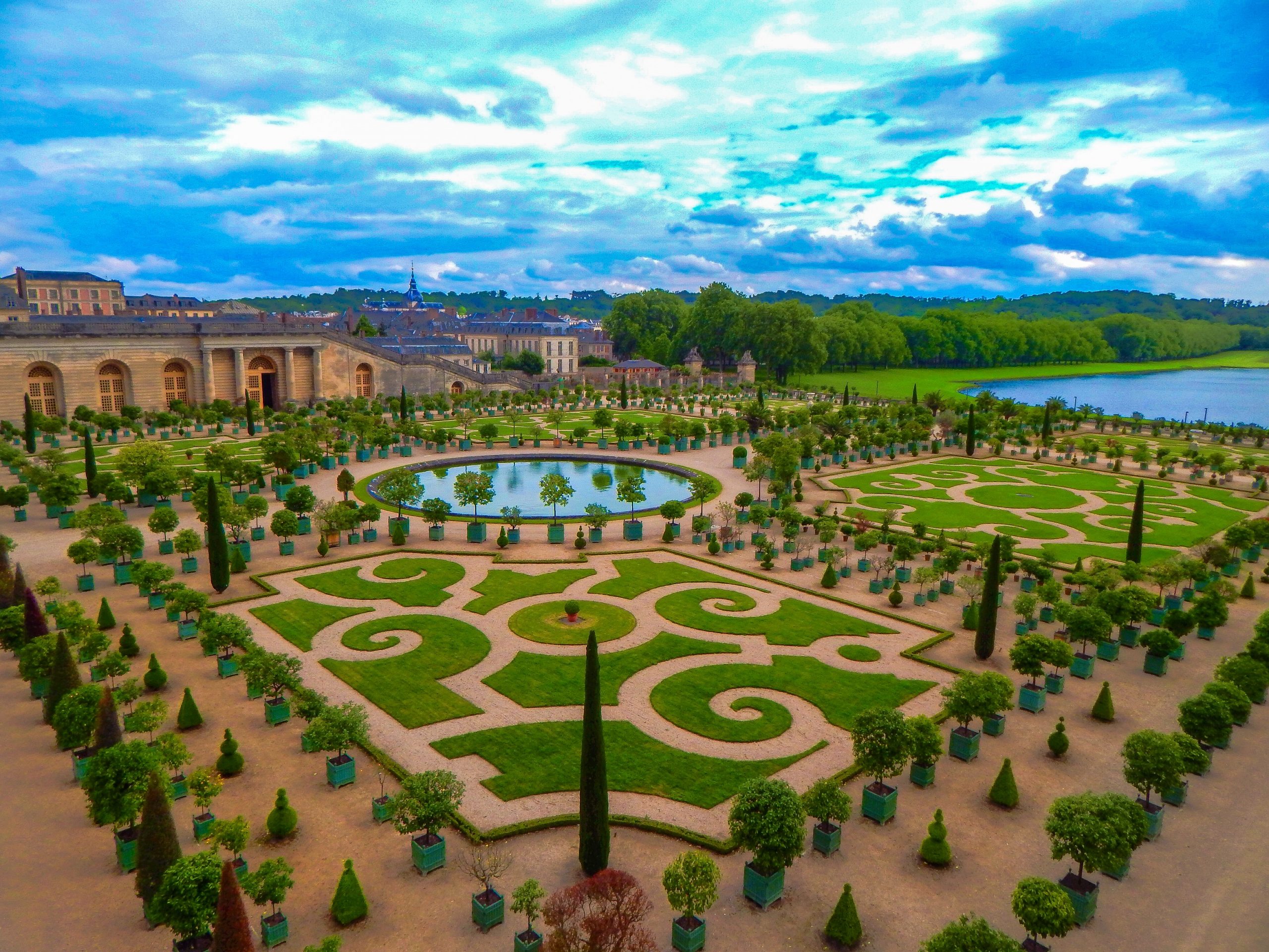 Aerial view of Versailles